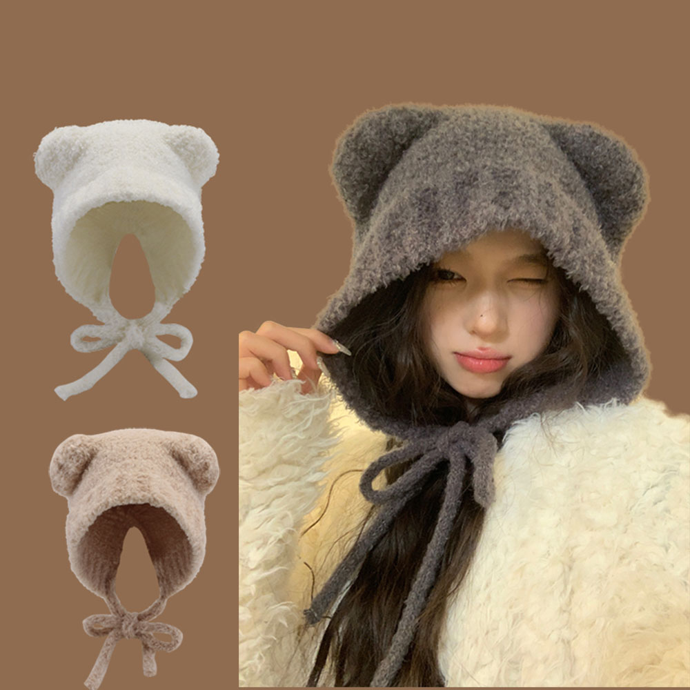 Winter Trapper Hat - Yeni Lambhair Kışlık Harajuku Y2K Örgü